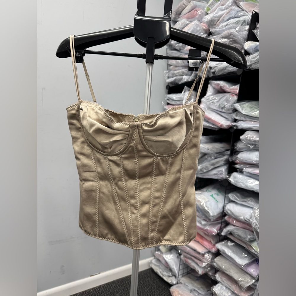 House of CB Chantal champagne satin top - Picture 6 of 6